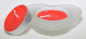 Kerzenhalter aus Glas in Herzform inkl. 2 roten Teelichtern