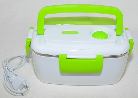 Thermo-Lunchbox mit zwei F&auml;chern, L&ouml;ffel und Stromanschluss