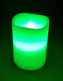 LED Echtwachskerze 10cm H&ouml;he mit Fernbedienung und Farbwechsel