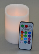 LED Echtwachskerze 10cm H&ouml;he mit Fernbedienung und Farbwechsel