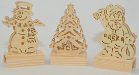LED Weihnachtslichter aus Holz in verschiedenen Formen