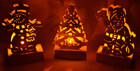 LED Weihnachtslichter aus Holz in verschiedenen Formen