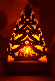 LED Weihnachtslichter aus Holz / Weihnachtsbaum