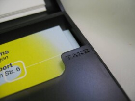 Visitenkartenbox / Etui mit 2-Fächern für Give & Take