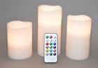 LED Echtwachskerzen 3er Set mit Farbwechsel, Fernbedienung und Timer