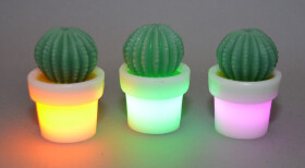 LED Kaktus aus Echtwachs in verschiedenen Farben inkl....