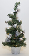 LED Weihnachtsbaum Tannenbaum 45cm künstlich / silberfarben