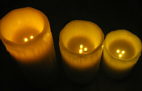 LED-Wachs-Kerzen 3er Set mit Fernbedienung