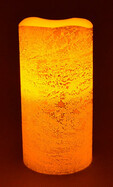 LED Echtwachskerze Gold mit Flackereffekt 15cm hoch