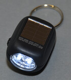 Mini Solar LED Taschenlampe mit 2 Power LEDs sowie Dynamo und Schlüsselring