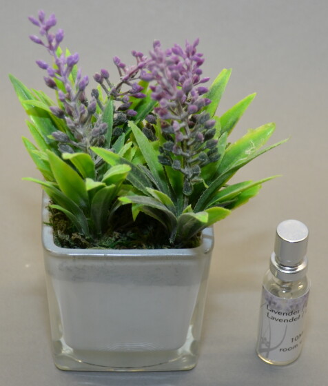 Lufterfrischer als künstliche Pflanze inkl. 10ml Duftspray / Lavendel