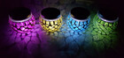 Solar LED Mosaik Leuchte mit Dämmerungssensor in vier verschiedenen Farben