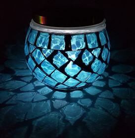 Solar LED Mosaik Leuchte / blau