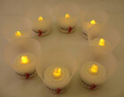 8er Set LED-Teelichter mit Gl&auml;sern f. 50 Std. Romantik