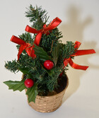 Weihnachtsbaum Tannenbaum 20cm hoch mit Dekoration in vier verschiedenen Farben