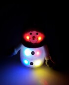 Weihnachtsfigur Schneemann schön dekoriert mit Beleuchtung