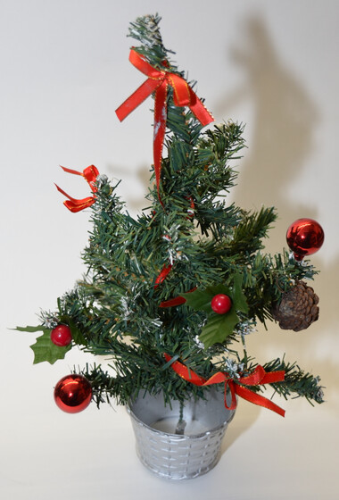 Weihnachtsbaum verschiedene Farben 45 cm Silber-Rot