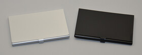 2er Set Visitenkartenetuis Black &amp; White aus Aluminium f&uuml;r bis zu je 12 Visitenkarten