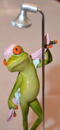 Frosch unter der Dusche ca. 24cm / Frosch mit Badetuch