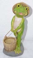 Frosch mit Eimer 40cm H&ouml;he wetterfest f&uuml;r den Garten