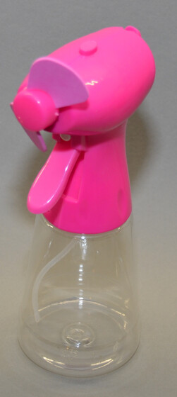 Hand-Ventilator mit Sprühfunktion pink
