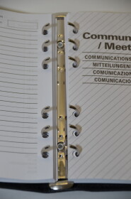 Mini Organizer mit diversen Fächern und Rubriken aus Kunstleder mit Druckknopf