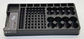 2in1 Batterie Organizer und Tester für bis zu 98 Batterien AAA bis D-Batterien