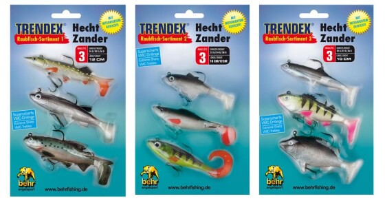 Behr Trendex Raubfisch Sortiment 3er Set Hecht & Zander drei verschiedene Sorten