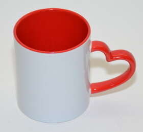 Kaffeetasse 300ml aus Keramik mit herzf&ouml;rmigem Griff ideal f&uuml;r Sublimationsdruck geeignet