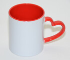 Kaffeetasse 300ml aus Keramik mit herzf&ouml;rmigem Griff ideal f&uuml;r Sublimationsdruck geeignet