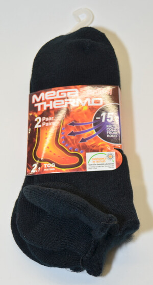 2er Packung Mega Thermo Sneaker Socks Gr. 36-41 schwarz