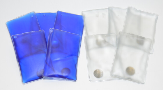 10er Set Taschenw&auml;rmer Handw&auml;rmer blau und transparent wiederverwendbar