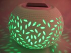 Edle Solar LED Leuchte aus Porzellan mit Farbwechsler