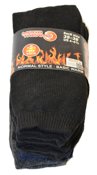Mega Thermo Socken 5 Paar mit weichem Innenfleece für extreme Kälte Größe 35-38