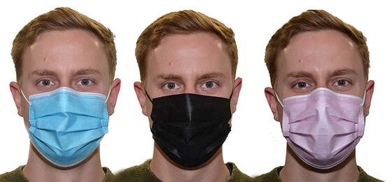 Einwegmaske Mund- und Nasenmaske f&uuml;r Erwachsene in verschiedenen Farben 3-lagig mit Nasenb&uuml;gel