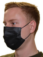 10er Packung Einwegmaske Mund- und Nasenmaske 3-lagig schwarz mit Nasenbügel