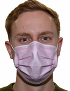 10er Packung Einwegmaske Mund- und Nasenmaske 3-lagig rosa mit Nasenbügel