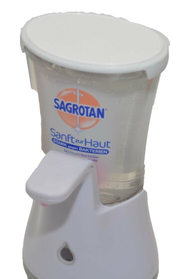 Nachfülldeckel für Sagrotan No Touch Seifenspender blau soap refill cover 