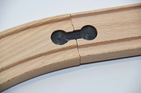 Schienenverbinder Verbinder für Holzschienen aus PLA / schwarz