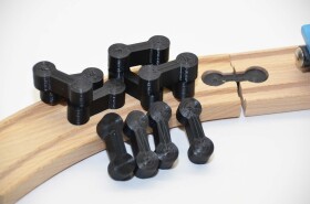 Schienenverbinder Verbinder für Holzschienen aus PLA / schwarz