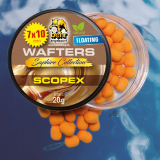 Behr Wafters Hakenköder schwimmend 7x10mm / Scopex / beige