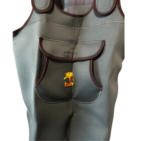 4mm Neopren Wathose Größe 46/47 Stiefel auch mit Neopren ausgelegt & Tragetasche
