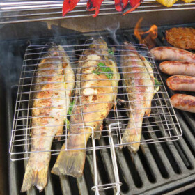Behr Fisch-Griller aus Edelstahl in verschiedenen Sorten mit Holzgriff