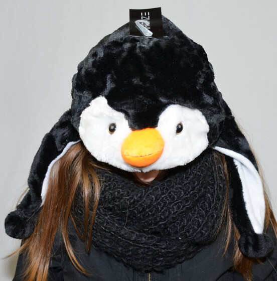 Wintermütze Mütze in Tierform div. Sorten Universalgröße für Kinder & Erwachsene Pinguin