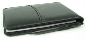 Notizset - Notizblock mit Stift und Taschenrechner in Lederoptik