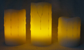 LED Echtwachskerzen 3er Set Wachskerzen LED Kerzen mit...